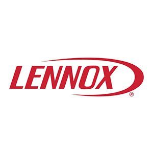 Lennox logo in red on a white background