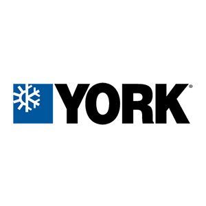 YORK logo with a blue snowflake icon and black wordmark on a white background
