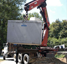 Septic tank excavation for inspection