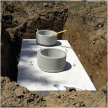 Installed septic tank