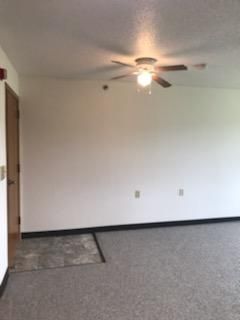 room interior with ceiling fan
