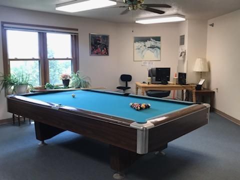 room with billiard table