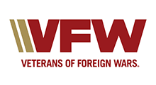 VFW logo in red and gold with the text
