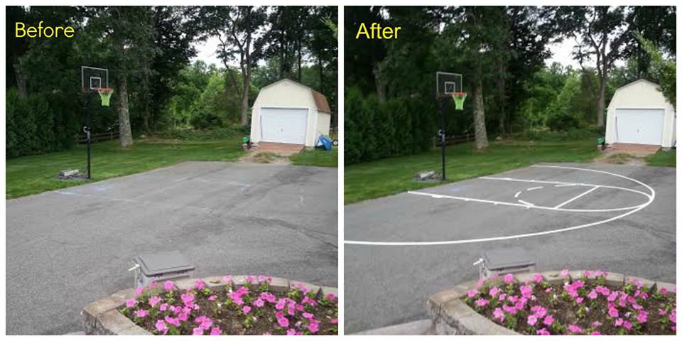 Before and After neighborhood Basketball court