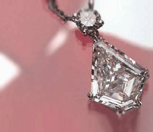 Diamond stone on a necklace
