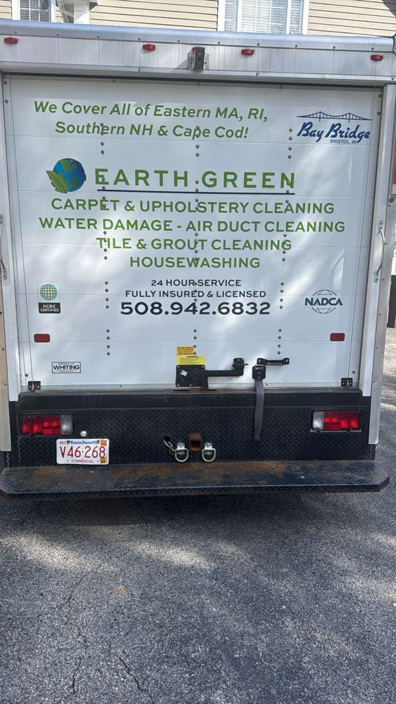 Rear view of a box truck with 