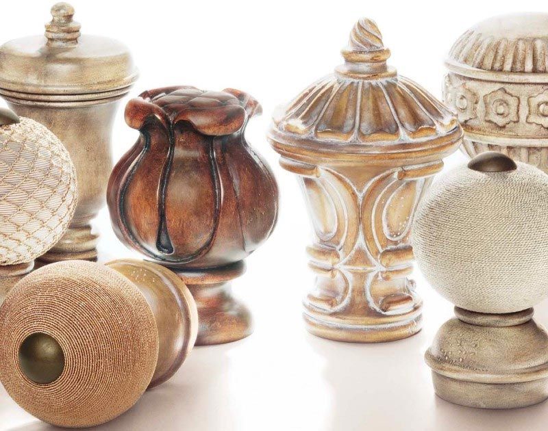 A group of wooden objects with a white background