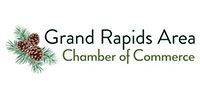 Grand Rapids Area Chamber of Commerce logo with green pinecones and red berries