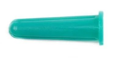 Teal plastic cap for a syringe or small tube
