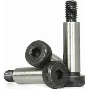 Three silver metal socket head cap screws with black hex sockets, stacked on a white background