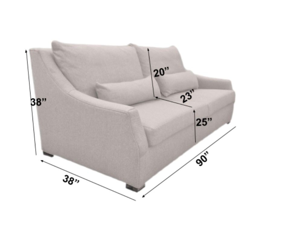 white upholstered custom sofa high back