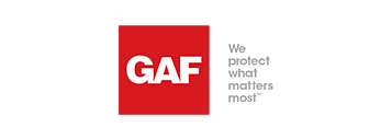 GAF logo: red square with