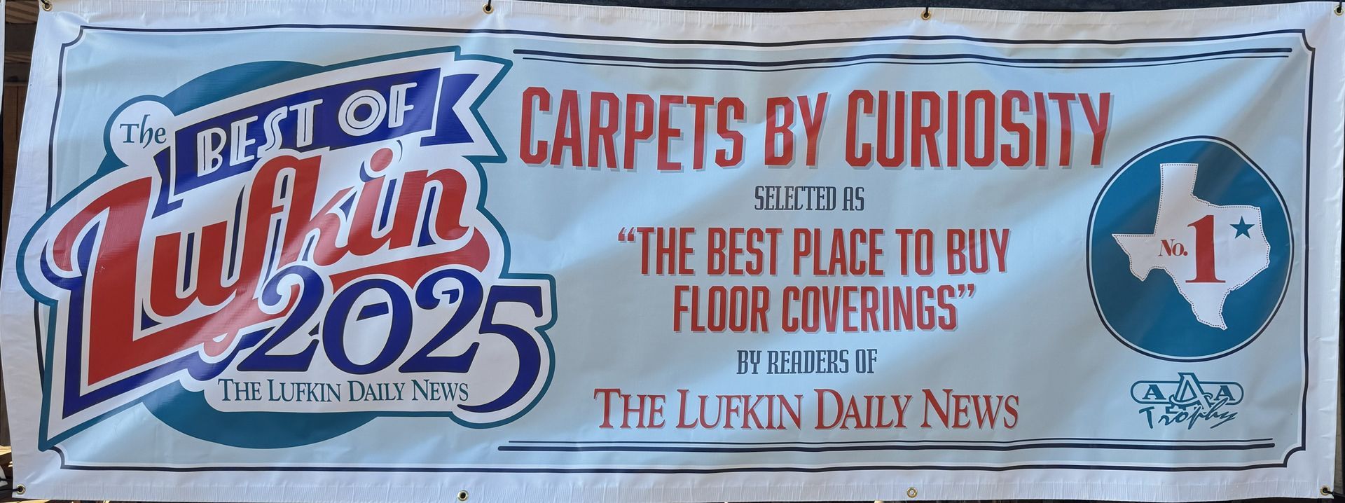 Banner: Carpets By Curiosity in Lufkin, Texas, voted 