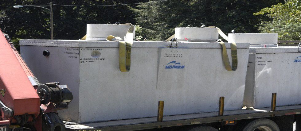 Septic materials and products on a truck
