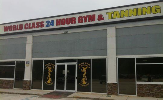 World Class 24 Hour Gym and Tanning store front