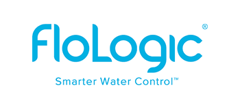 The FloLogic logo in turquoise with the tagline