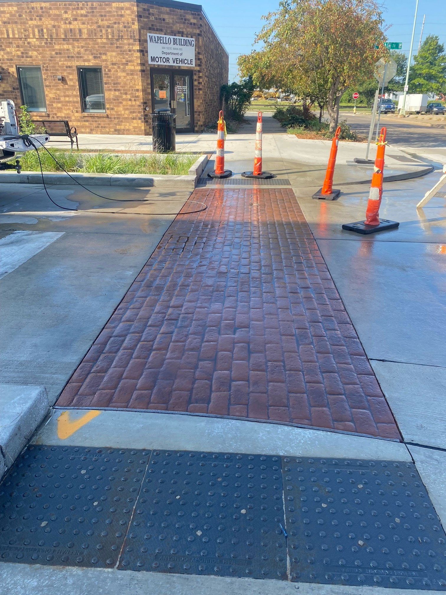 Completed concrete sidewalks