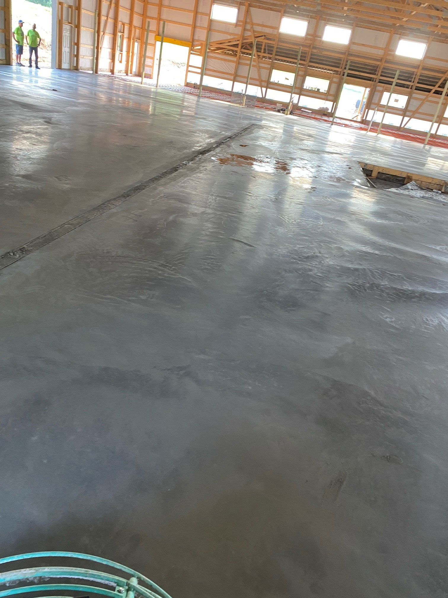 On going concrete floor construction