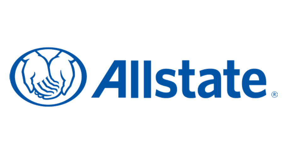 Allstate logo with blue hands cupped inside a blue circle and blue wordmark