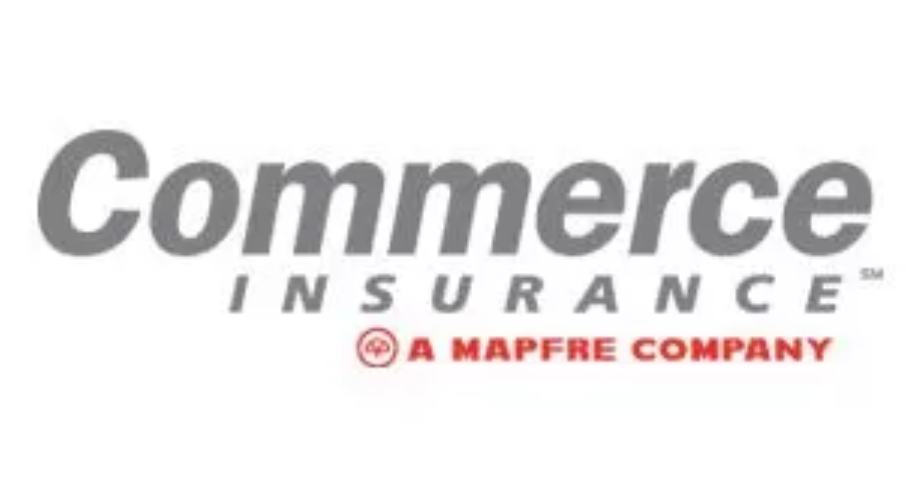 Commerce Insurance logo with gray text and red “A MAPFRE COMPANY” tagline