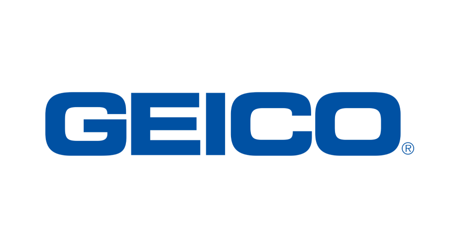 GEICO logo in blue letters on a white background