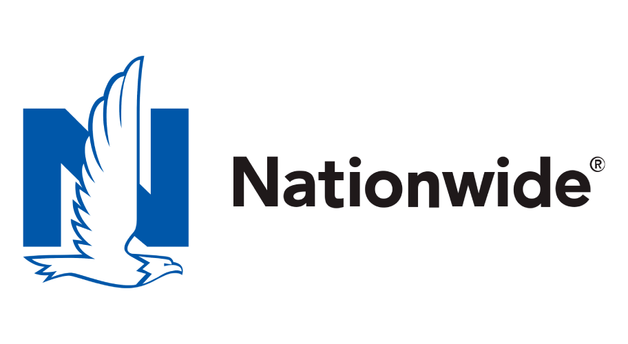 Nationwide logo with blue eagle icon and black wordmark on white background