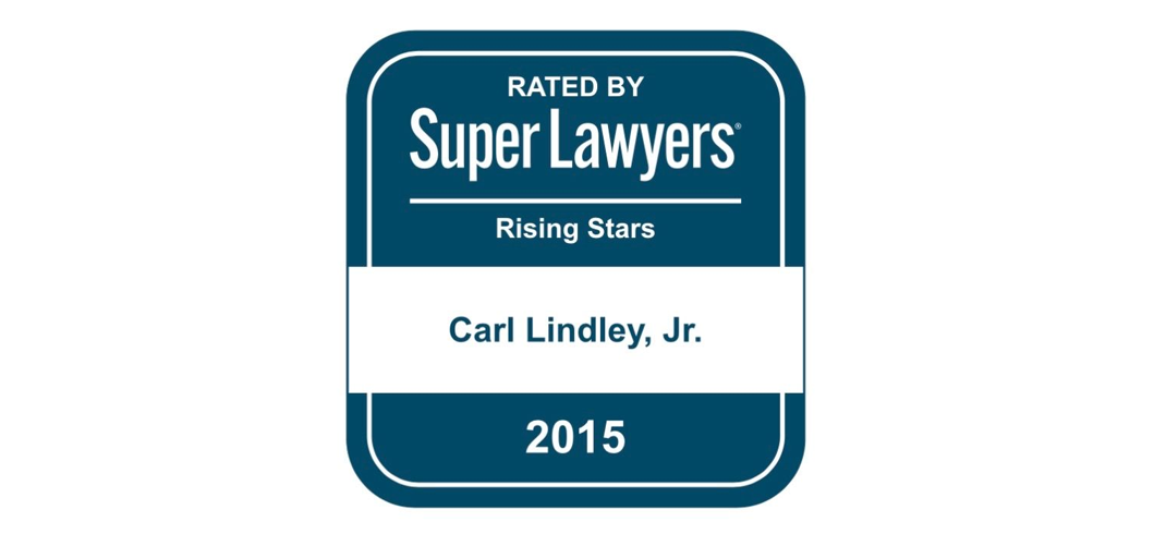 Super Lawyers Rising Stars badge for Carl Lindley, Jr., 2015