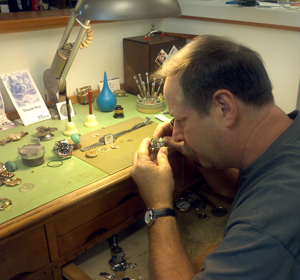 A man repairing a watch