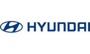 Hyundai logo: Blue oval with stylized 