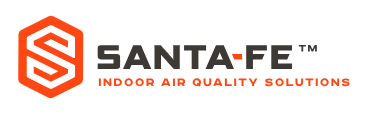 The santa fe indoor air quality solutions logo is orange and black.