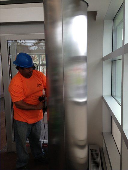 man at work metal finishing