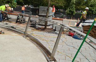 metal railings on the works