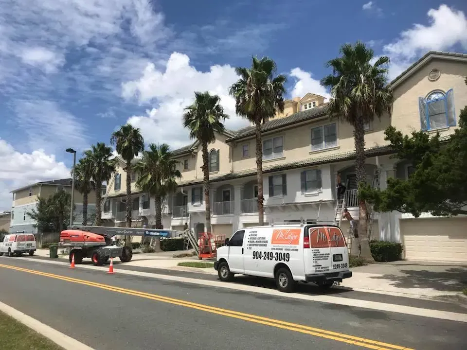 Service van and stucco property