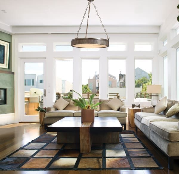 A living room with two couches and a coffee table