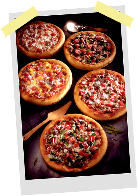 Different kinds of pizza