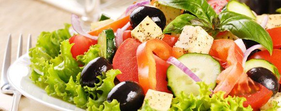 vegetable salad with black olives