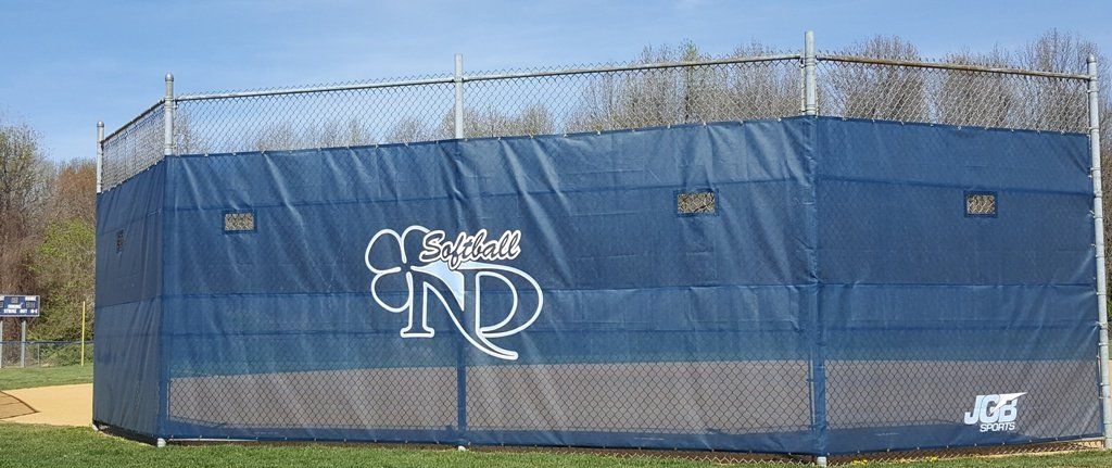 Baseball and softball walls - with custom windscreens or wall padding