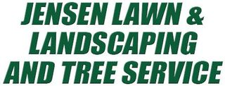 Jensen Lawn & Landscaping and Tree Service logo in green text on white background