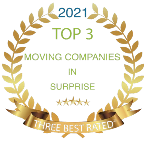 2021 Top 3 moving companies in Surprise, Arizona award