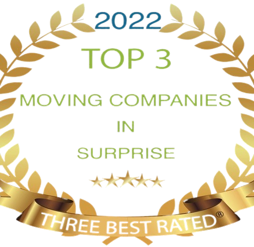 2022 Top 3 moving companies in Surprise, AZ, award.