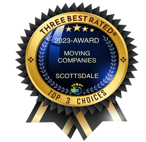 Three Best Rated award for top 3 moving companies in Scottsdale, AZ, 2023.