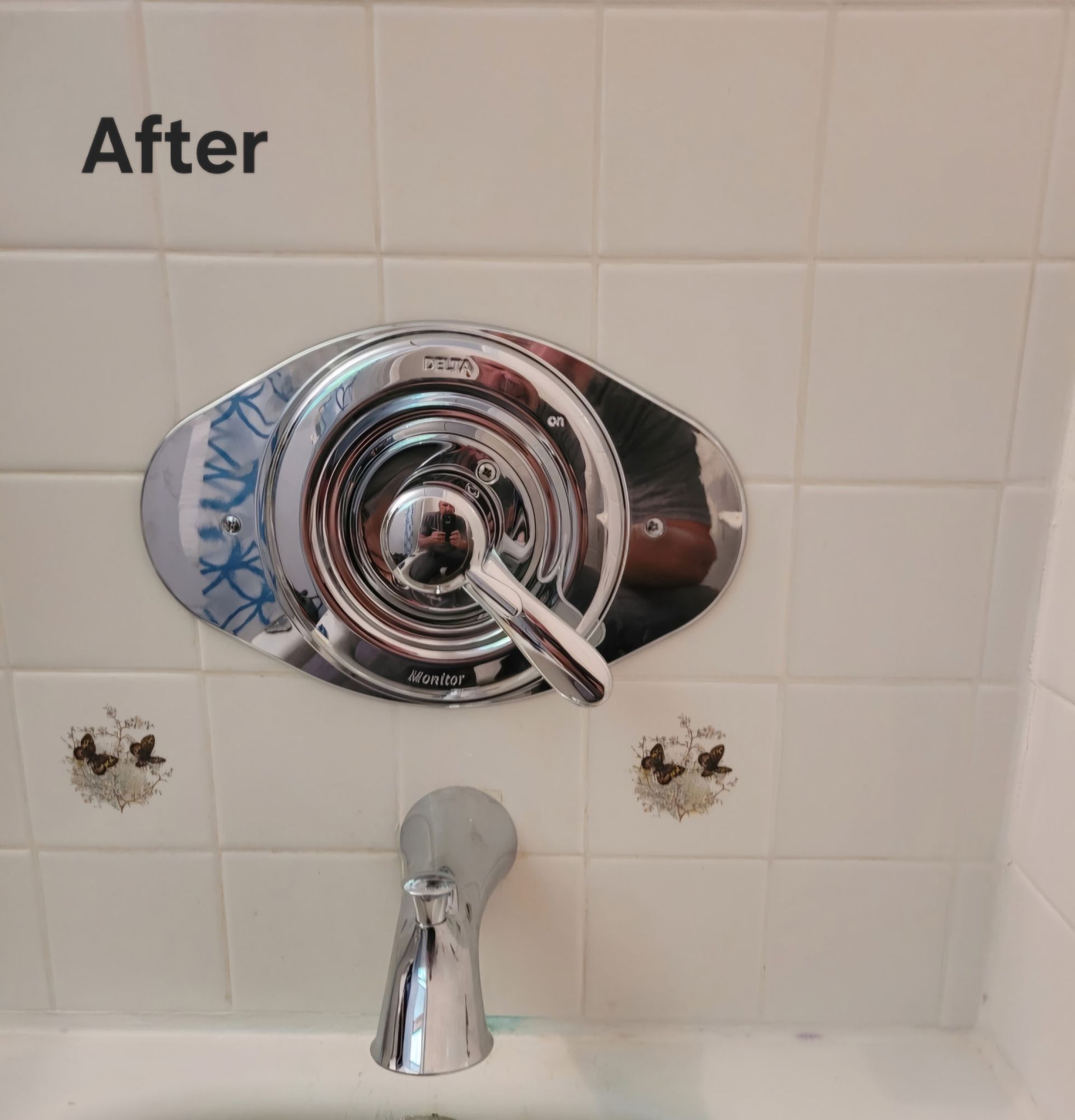 Shower valve and handle assembly before being repaired