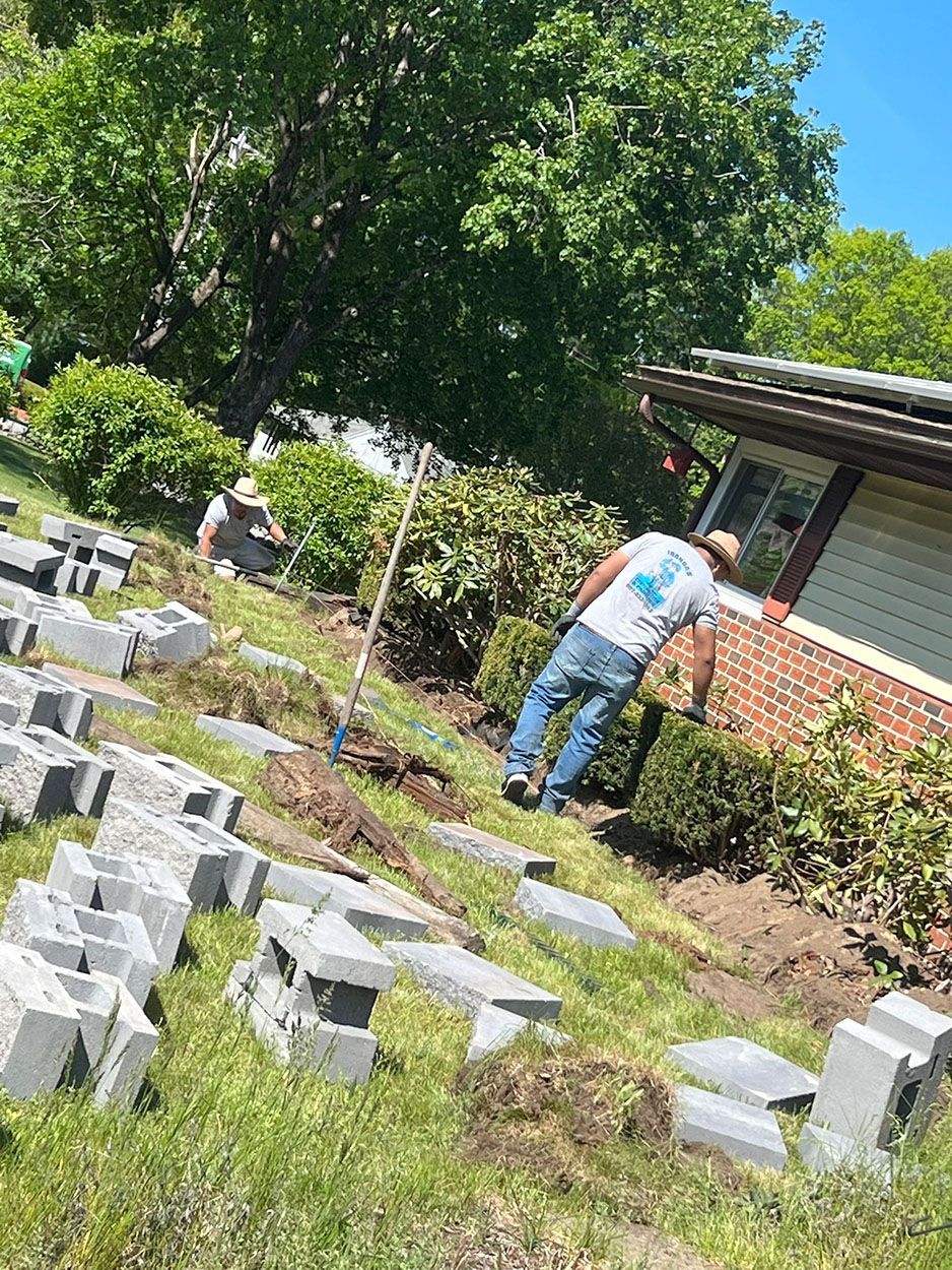 Retaining wall installation process