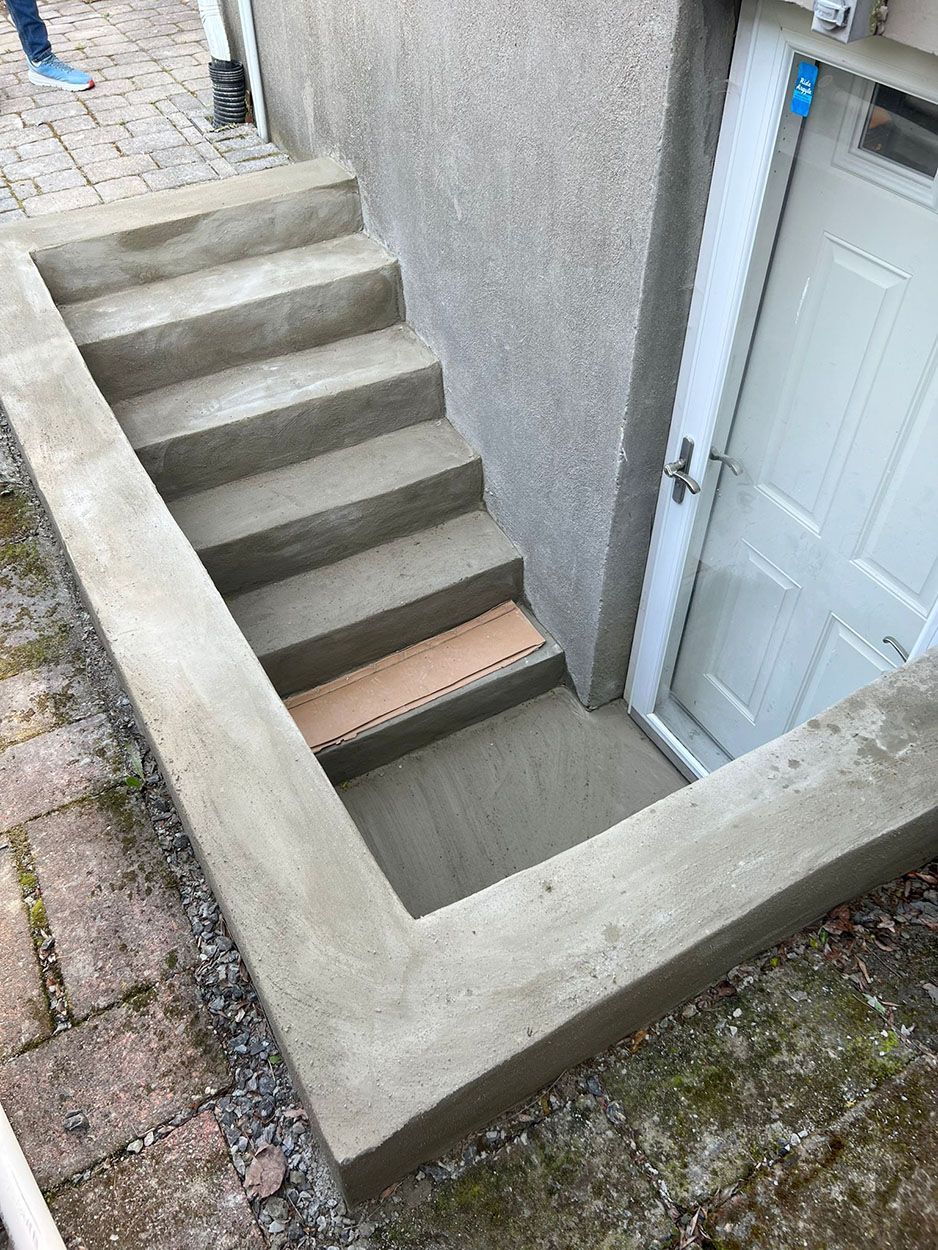 A newly repaired stairs