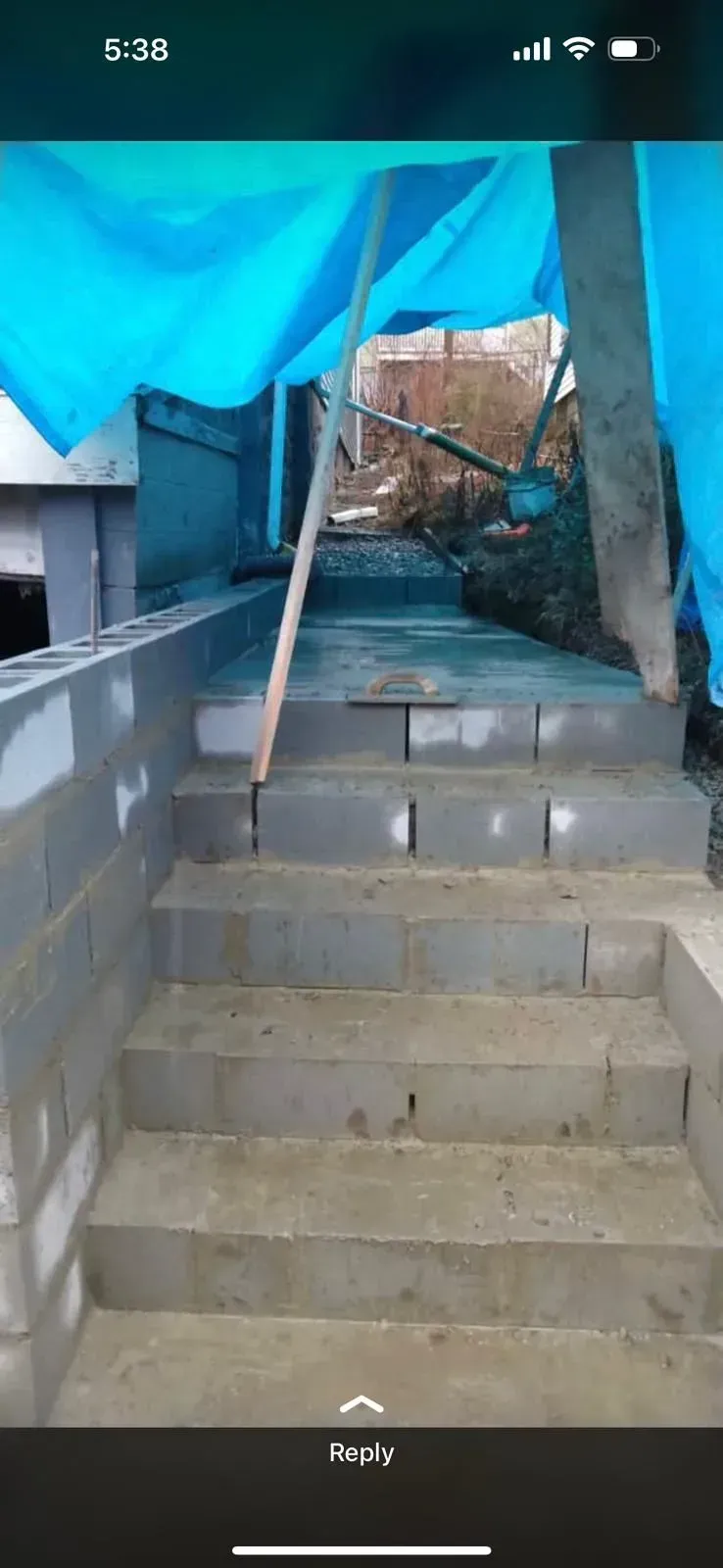 A picture of stairs being built