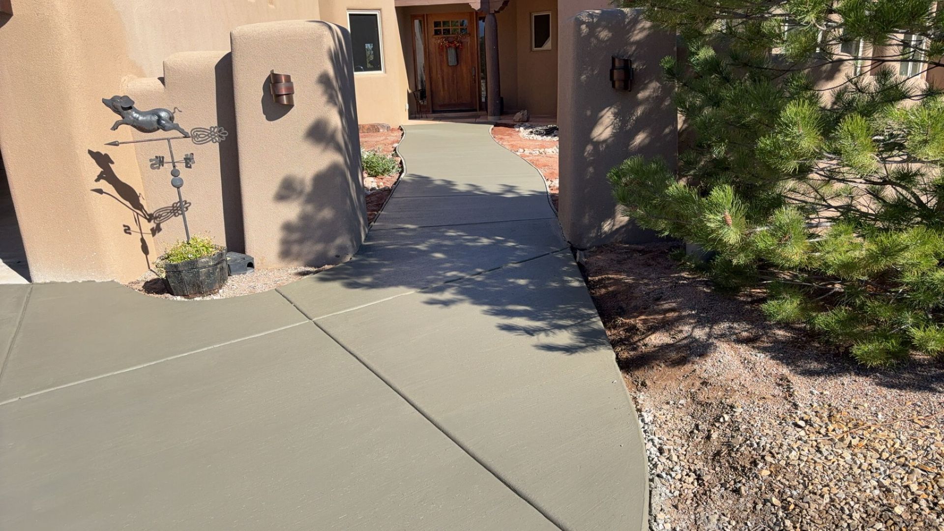 A close up of a brick wall with a red trim.
