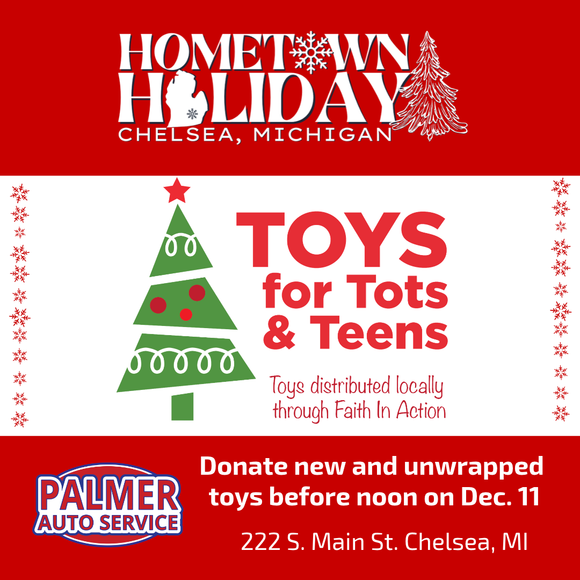 Chelsea Toys for Tots and Teens fundraiser toy drive for Faith in Action in Washtenaw County. 