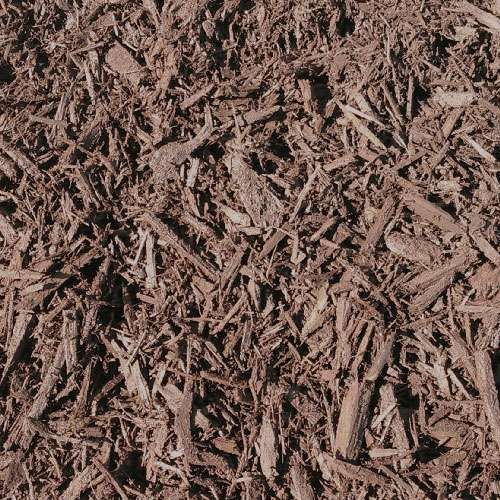 Brown mulch, a pile of shredded wood chips, covering the ground.