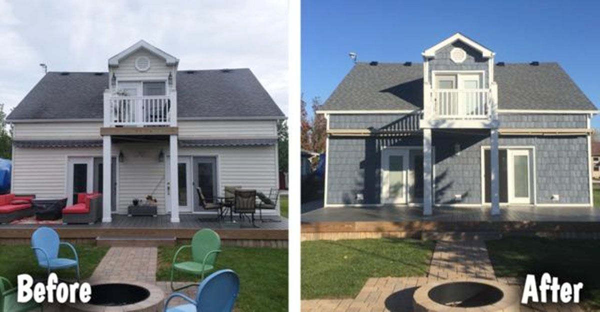 Before and after exterior house renovation