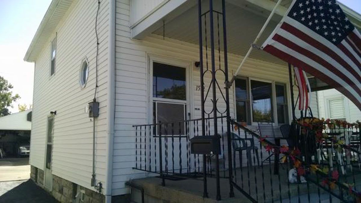 White house with porch